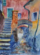 Durchgang in Morcote, Tessin